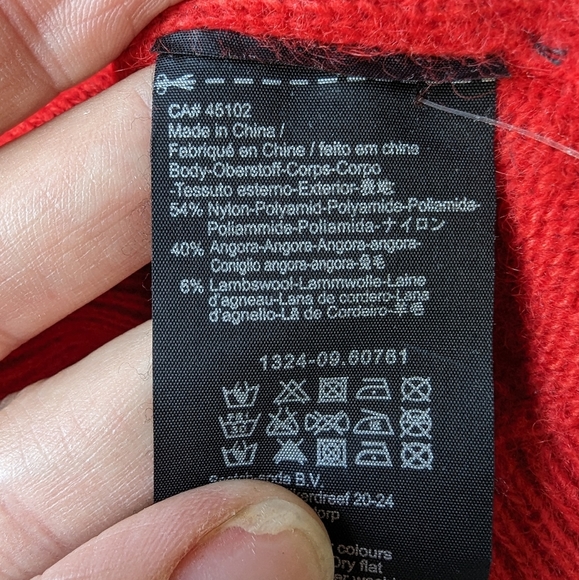 POUR LES BON VIVANTS Red Maison Scotch Knit Cardigan Sweater Size Small P'tite - Picture 5 of 5